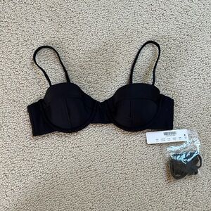 J.Crew balconette underwire bikini top in black